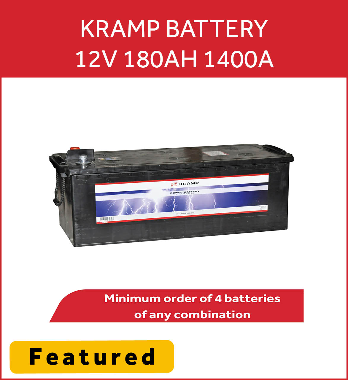KRAMP Battery 12V 180AH 1400A